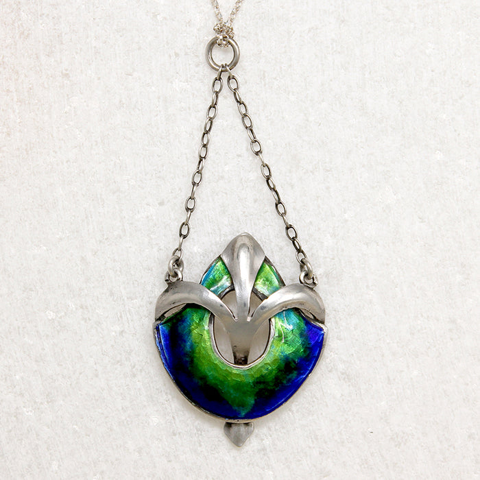 F.H.Adams Sterling & Enamel Arts & Crafts Necklace