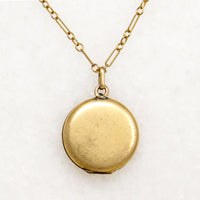 French Gold Filled Locket with Star-Set Pearl