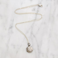 Petite French Locket of Engraved Aluminum