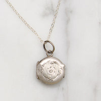 Petite French Locket of Engraved Aluminum