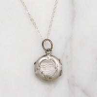 Petite French Locket of Engraved Aluminum