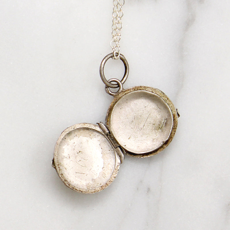 Petite French Locket of Engraved Aluminum