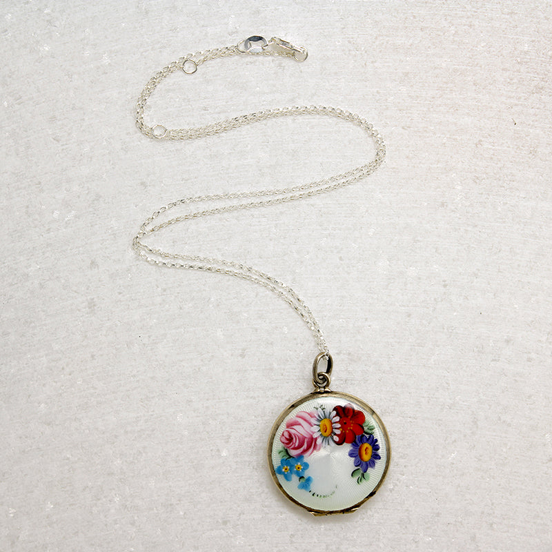 Language of Flowers Enamelled Sterling Love Locket