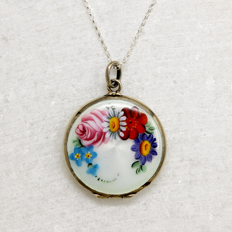 Language of Flowers Enamelled Sterling Love Locket
