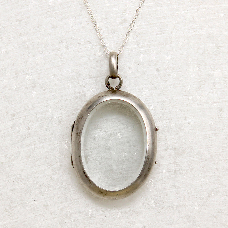 Victorian Glass-Paned Sterling Silver Locket