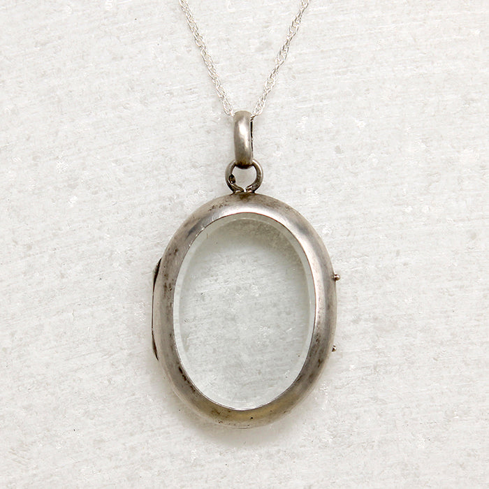 Victorian Glass-Paned Sterling Silver Locket