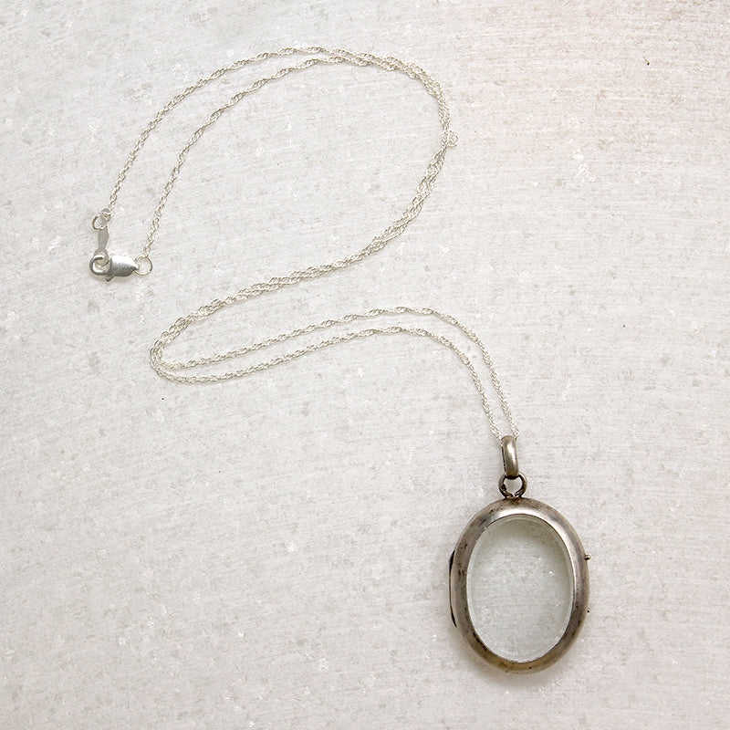 Victorian Glass-Paned Sterling Silver Locket