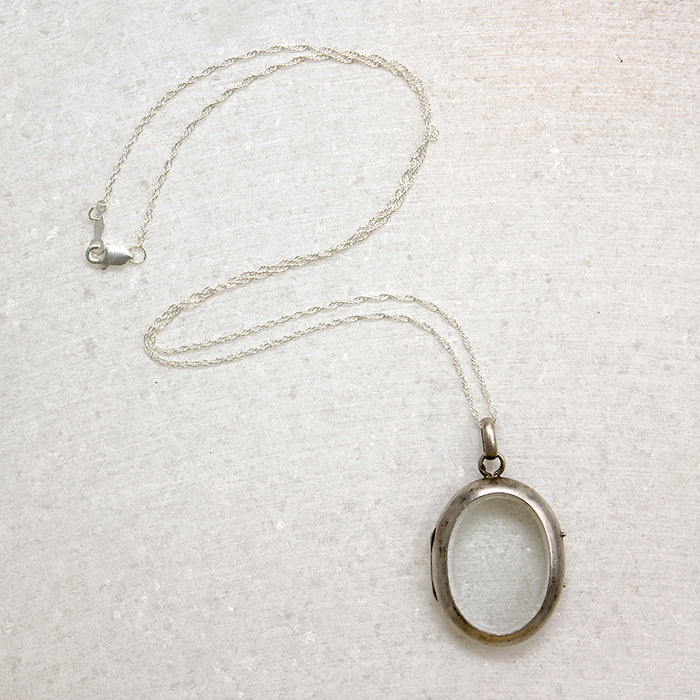 Victorian Glass-Paned Sterling Silver Locket
