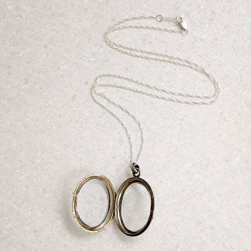 Victorian Glass-Paned Sterling Silver Locket