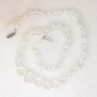 Graduated Rock Crystal Bead Necklace with Fancy Clasp