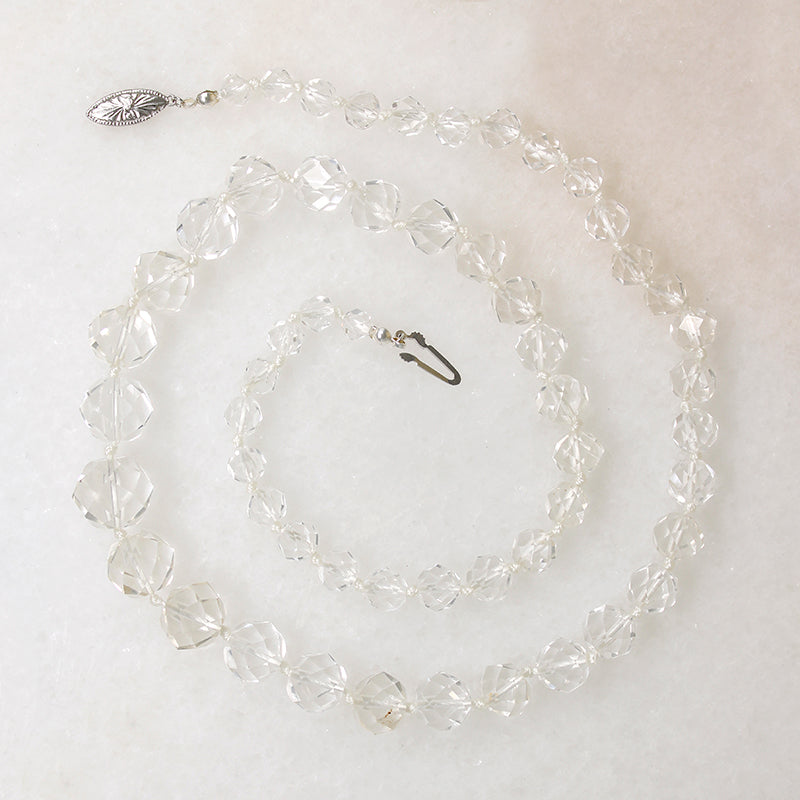 Glamorous Graduated Rock Crystal Bead Necklace