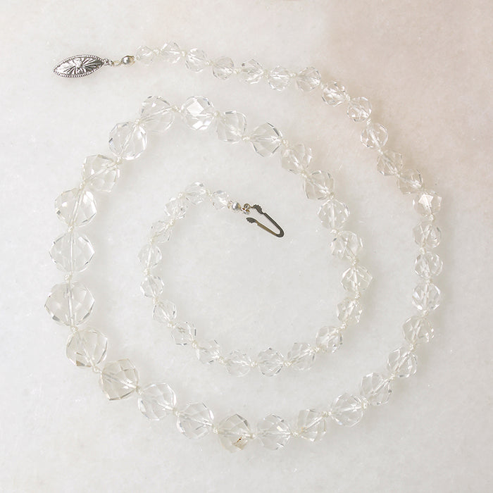 Glamorous Graduated Rock Crystal Bead Necklace