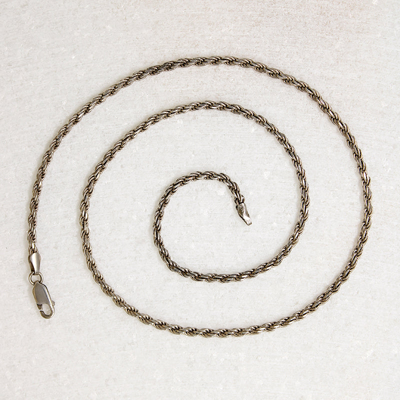 Vintage Sterling Silver 20" Rope Chain