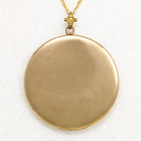 Large Gold Filled Locket with Engraved Forget-Me-Nots