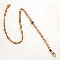 Victorian Gold Fill Rope Chain with Garnet Slide