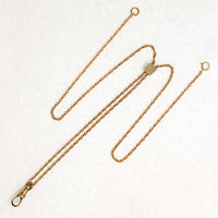 Victorian Gold Fill Rope Chain with Garnet Slide