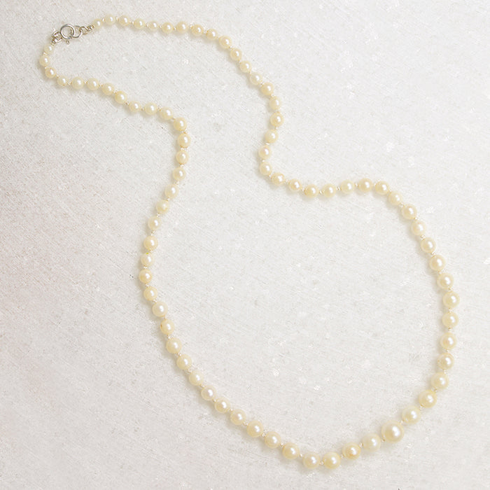 19" Graduated Strand of Creamy Cultured Pearls