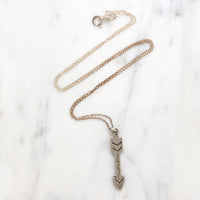 Sterling Silver Arrow Pendant with Thunderstorm Motif