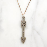 Sterling Silver Arrow Pendant with Thunderstorm Motif