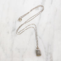 Art Deco Make-Up Compact Charm Necklace
