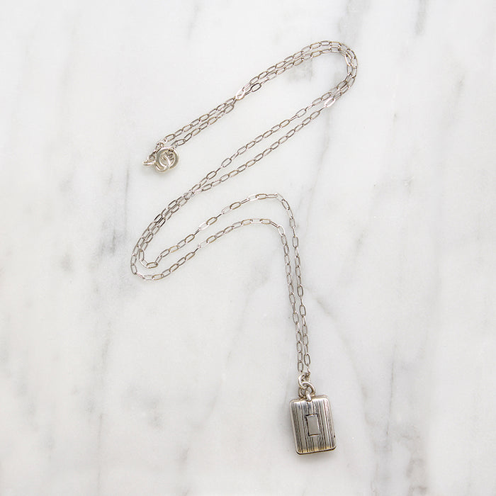 Art Deco Make-Up Compact Charm Necklace