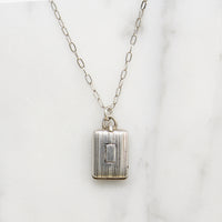 Art Deco Make-Up Compact Charm Necklace