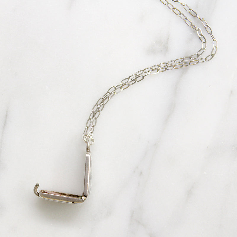 Art Deco Make-Up Compact Charm Necklace