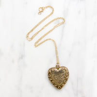 Hearts & Flowers 1940s Gold Fill Locket