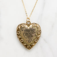 Hearts & Flowers 1940s Gold Fill Locket