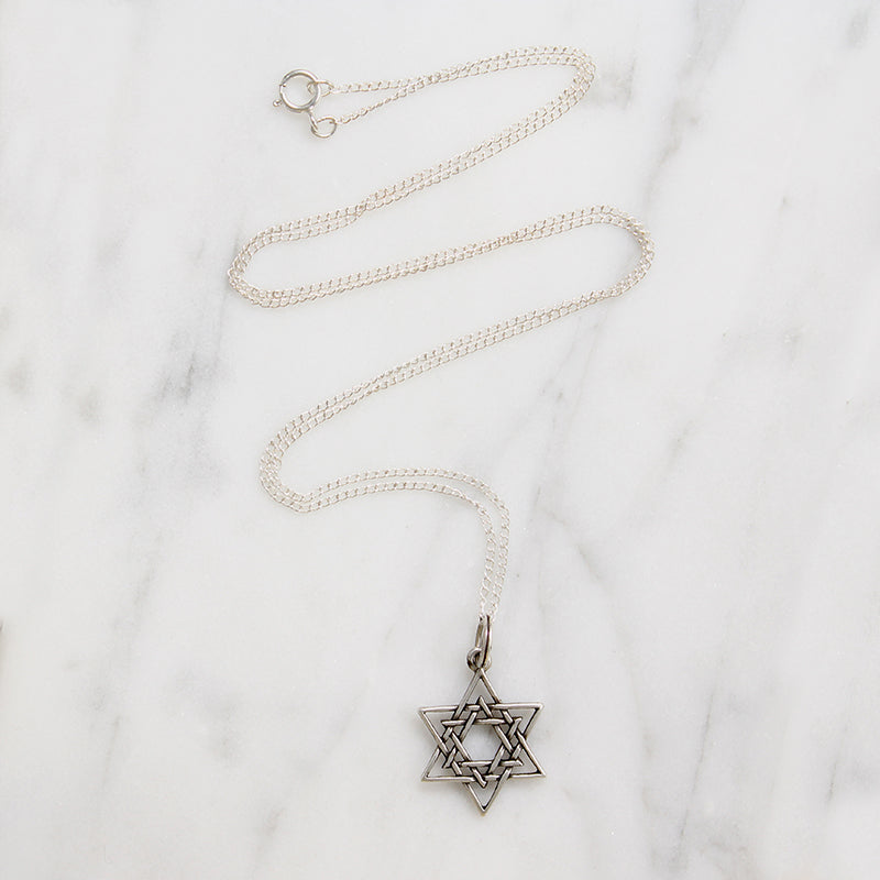 Lightweight Sterling Silver Star of David Pendant