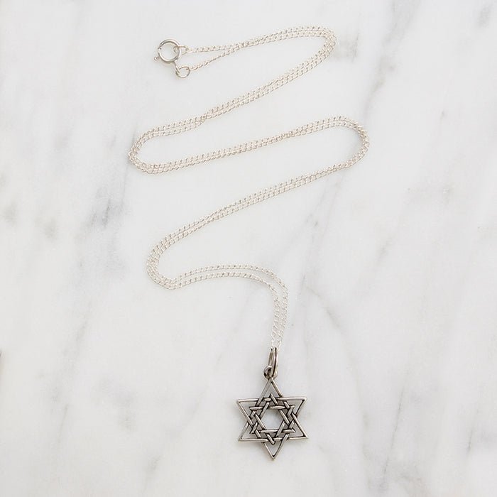Lightweight Sterling Silver Star of David Pendant