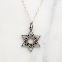 Lightweight Sterling Silver Star of David Pendant