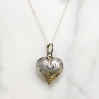 Engraved Sterling Silver Heart Pendant