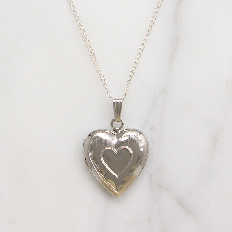Hearts Within Hearts Sterling Silver Locket