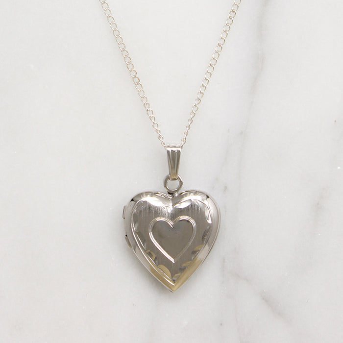 Hearts Within Hearts Sterling Silver Locket