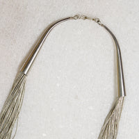 Fifty Strand Liquid Silver Bead Necklace