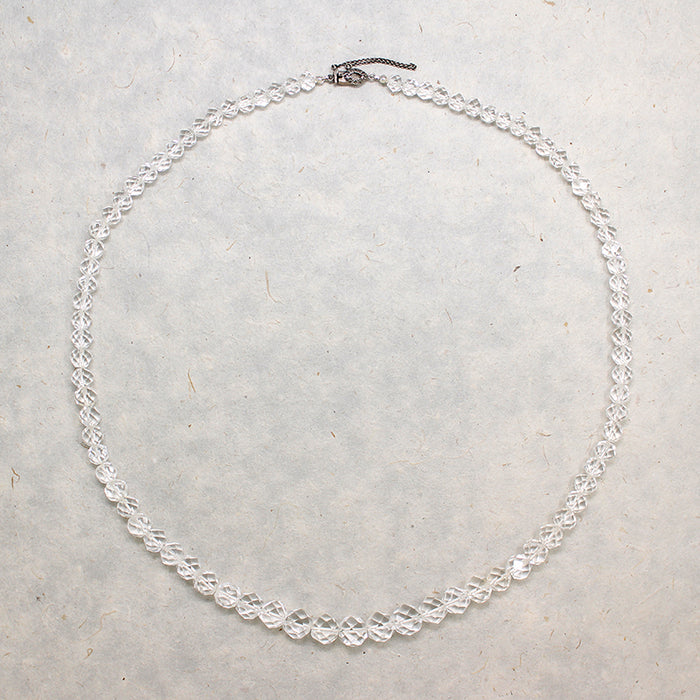 Scintillating Rock Crystal Beads with Marcasite Clasp