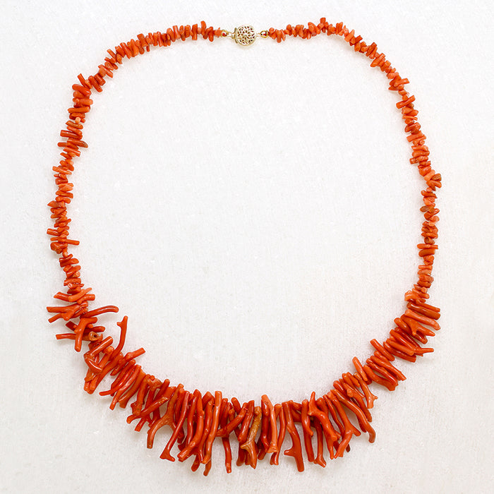 Fierce 1920s Branch Coral Bead Necklace