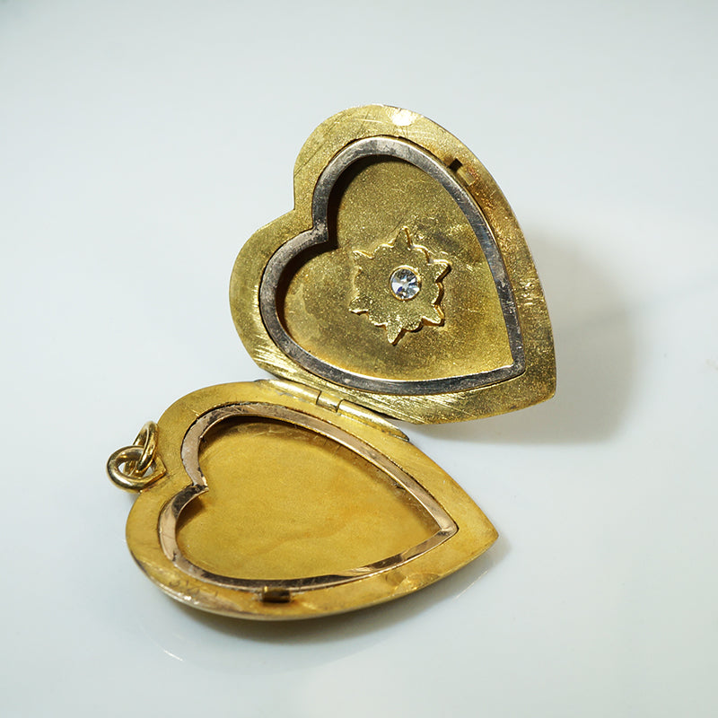 Beautifully Engraved Diamond Set Heart Locket