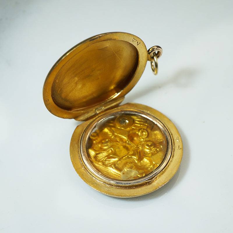 Three Foxes Gold Antique Locket
