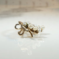 Sylvan Green Garnet, Diamond & Pearl Crown Brooch