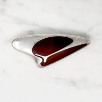 Georg Jensen Sterling & Mahogany Enamel Brooch Design 314