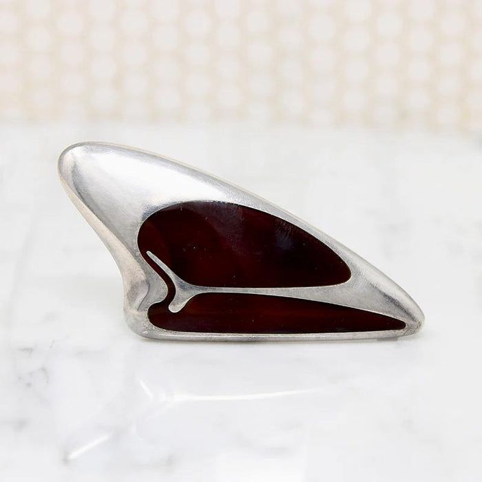 Georg Jensen Sterling & Mahogany Enamel Brooch Design 314