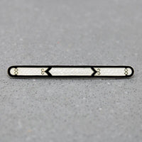 Tasteful Edwardian Black & Cream Guilloché Bar Pin