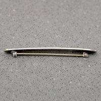 Tasteful Edwardian Black & Cream Guilloché Bar Pin