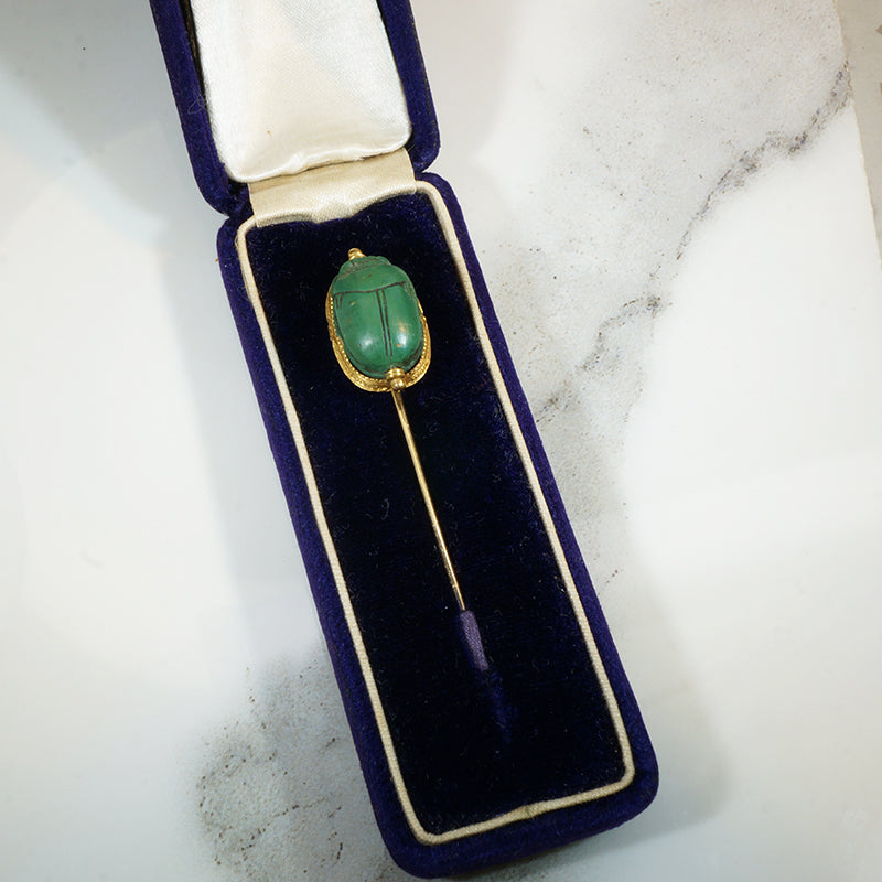 Beautifully Detailed Gold Scarab Lapel Pin