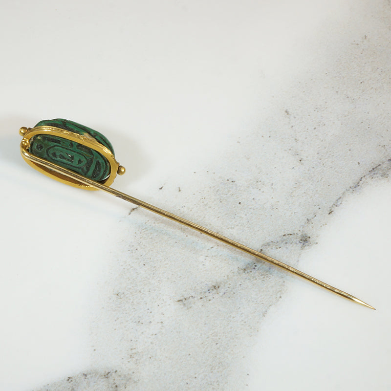 Beautifully Detailed Gold Scarab Lapel Pin