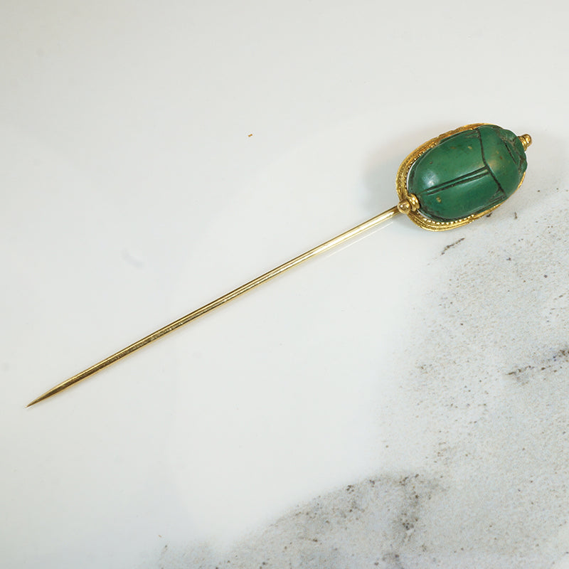 Beautifully Detailed Gold Scarab Lapel Pin