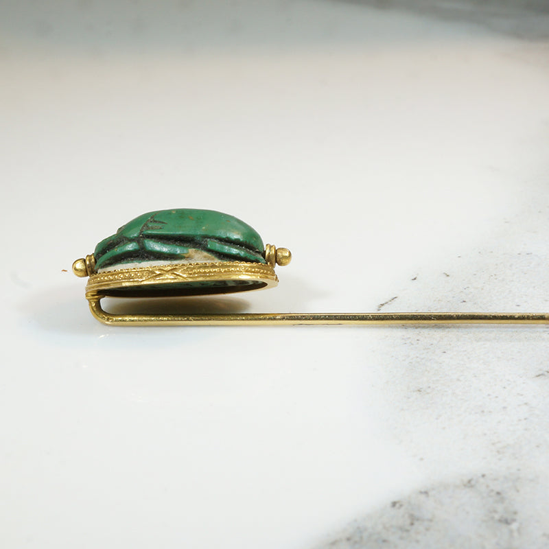 Beautifully Detailed Gold Scarab Lapel Pin