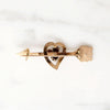Love Token Rosy Gold & Garnet Pierced Heart Brooch